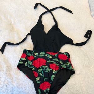 One peice cut out bathing suit